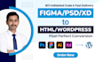 build pixel perfect HTML and wordpress websites from PSD, figma