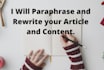 manually rewrite, rephrase, paraphrase, or reword plagiarism free article