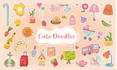 create cute chibi hand drawn kawaii doodle illustrations, stickers for you