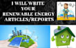 write renewable energy technical report and presentation slides