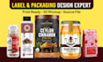 professional product label design, honey label, spice label, coffee packaging