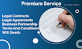 write legal contracts, legal agreements, terms and conditions