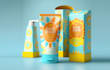 do skincare product modern packaging, minimal box label design,