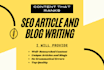 do SEO article writing blog writing and content writing