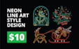 draw custom minimalist art with monoline design style
