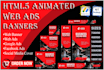 design static and animated attractive web banner, ad, header, cover