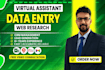 do data entery and find targeted lead as a virtual assistant