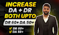 increase ahrefs domain rating DR 60, moz domain authority da