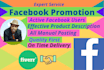 give facebook promotion service to targeted USA active users