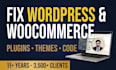 fix wordpress errors, wordpress issues, bugs or customize woocommerce