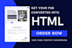 convert PSD figma or xd to responsive HTML CSS website