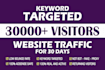 drive keyword targeted web traffic for 30 days