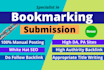 do 50 bookmark submission in high pa da sites manually
