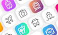 design unique and modern custom flat icon set