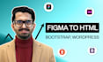 convert figma designs to html, bootstrap, tailwindcss, wordpress
