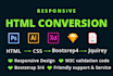 figma, xd, psd to html responsive bootstrap