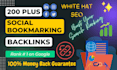 create high quality social bookmarks seo backlinks for google ranking