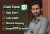 data entry excel spreadsheet copy paste web research
