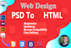 convert psd, jpg to html responsive bootstrap web design