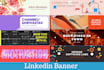 design creative banners for linkedin, youtube, twitter, fb