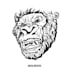 design a fierce gorilla line art or custom animal illustration