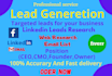 web research,email list,social media and lead generation your business