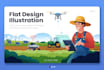 create modern 2d flat illustration