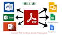 convert pdf to word, excel, powerpoint