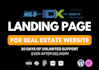 real estate landing page design with mls idx on squarespace wix wordpress