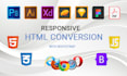 convert PSD to HTML, figma to HTML, xd to HTML, and more