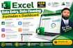 do excel data entry, data cleaning, formulas and dashboard
