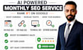 create high quality backlinks, monthly SEO service