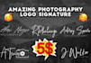 design a beautiful signature logo for photo watermark