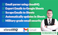 scrape email data and export emails to sheets cloudhq, gmail, zapier