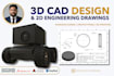 do expert solidworks 3d cad, 2d drawings and renderings