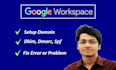 setup dkim, dmarc, spf to gsuite, outlook, gmail authenticate, error, problem