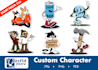 draw retro mascot, sticker, and vintage cartoon character