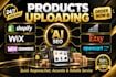 upload products to shopify, woocommerce, wix, etsy with ai SEO optimized listing