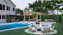 do backyard landscape design swimming pool garden planning 3d exterior rendering
