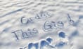 write your  text on the snow