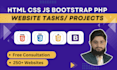 do html, CSS, bootstrap, web, frontend related tasks
