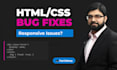 fix HTML CSS javascript and responsive layout bugs