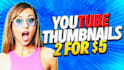 design 2 amazing youtube thumbnail in 4 hours