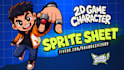 design and animate 2d game asset character sprite sheet and game objects