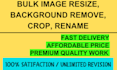 do bulk image resize, background remove, cropping and photo rename
