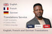 provide manual english, german and french translation