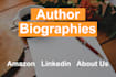 create a professional author biography