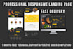 create a wordpress landing page or responsive landing page