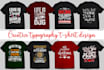 do creative typography and minimal t shirt design