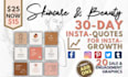 provide pre designed 50 social media quote graphics beauty, skincare niche